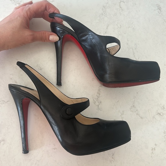Christian Louboutin Black Slingback Heels - Picture 4 of 7